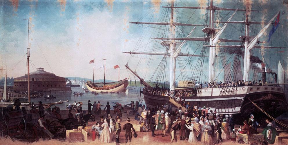 Arrival Of A Ship Of Immigrants To The Port Of New York, 1853-1855, By ...