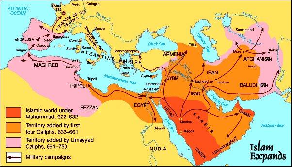 spread of islam map activity