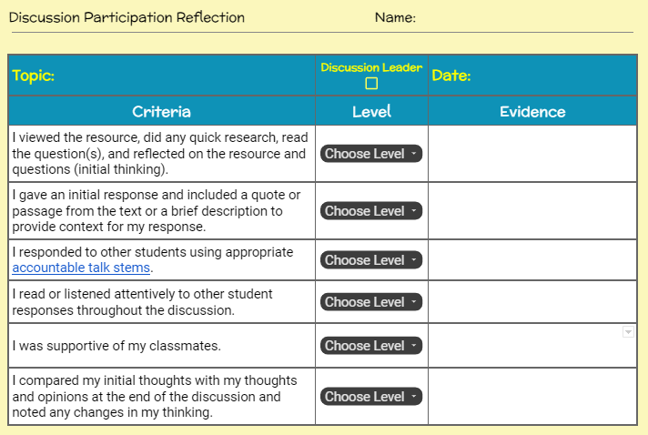 Discussion Participation Reflection