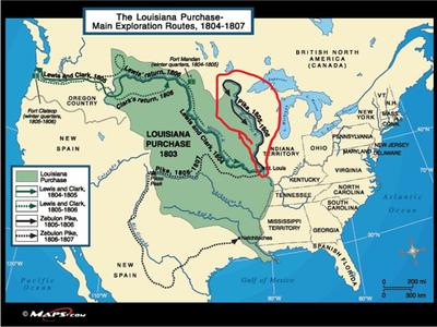 The area circled in red shows the land that Pike acquired in his treaty ...