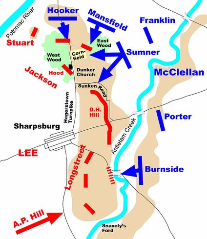 This is the battle map of the Battle of Antietam. This explains where ...