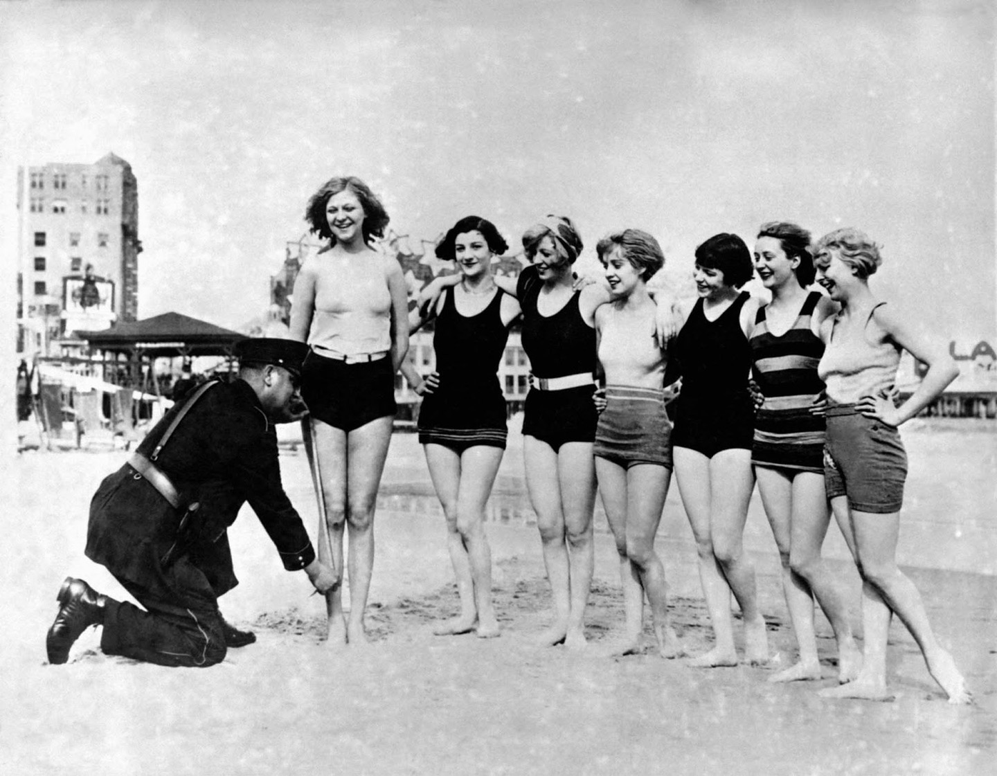 measuring bathing suits 1920