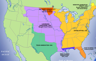 Texas Annexation, bought by US from Mexico, by James K. Polk, added ...