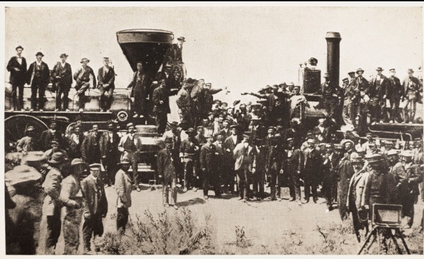 Ceremony of western leg of the First Transcontinental Railroad