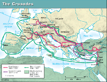 Map Of The Crusades 1096 To 1204 The Crusades And Reconquista | Sutori