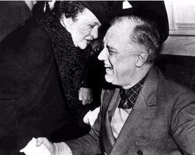 Fdr Flsa The secretary of labor is shaking hands with president FDR. She helped ...