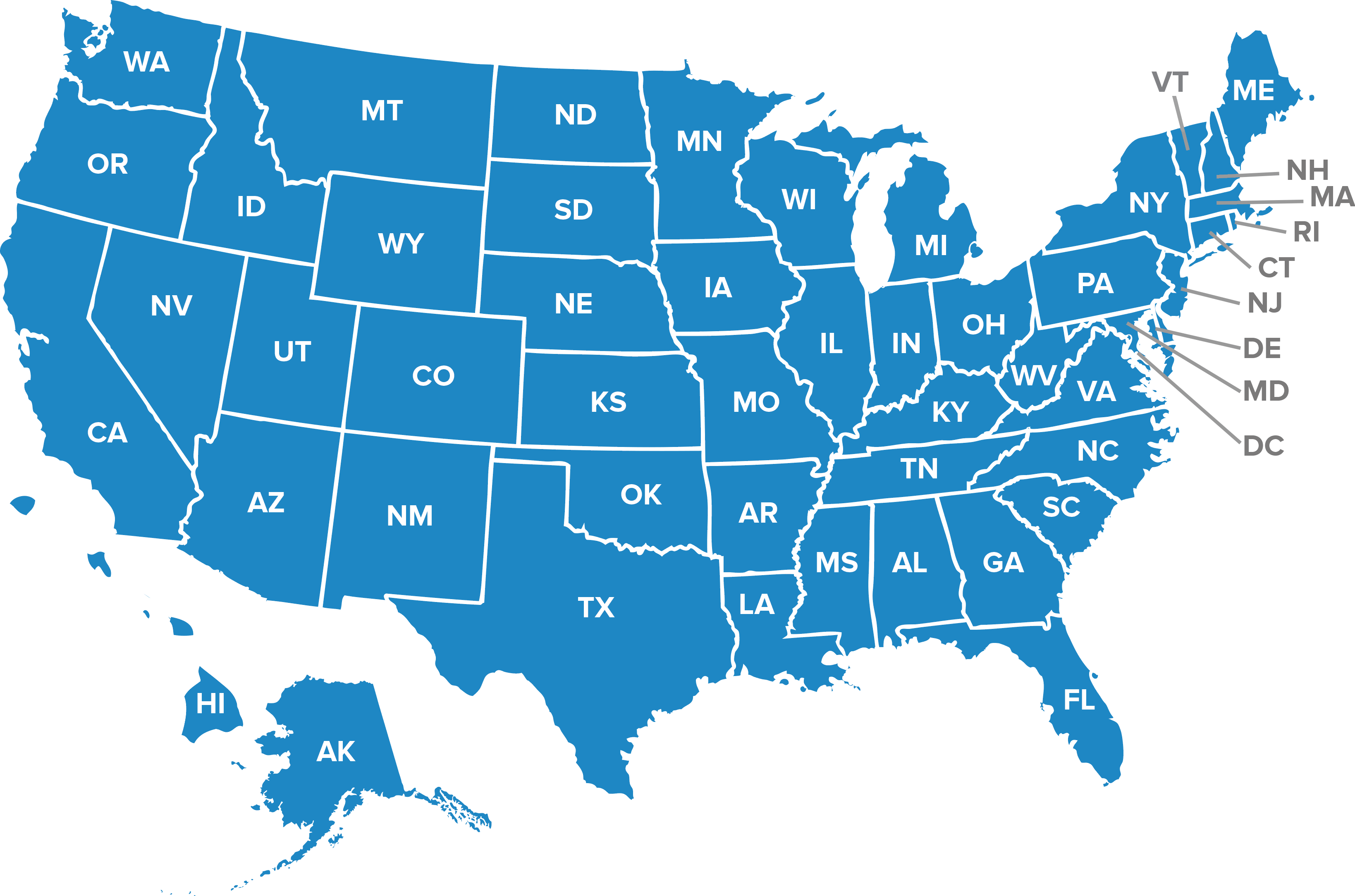 Here is the united states