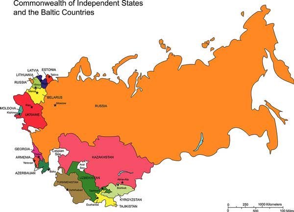 Карта снг