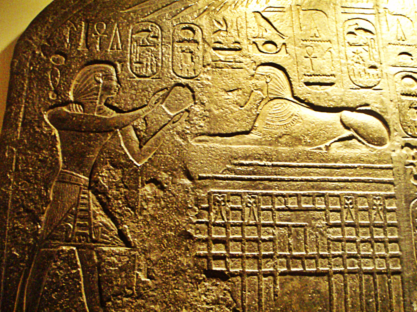 in between the Sphinx's legs was writing in Hieroglyphics that ...