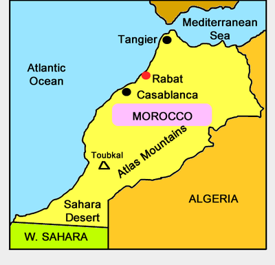 Rabat province in Morocco map.