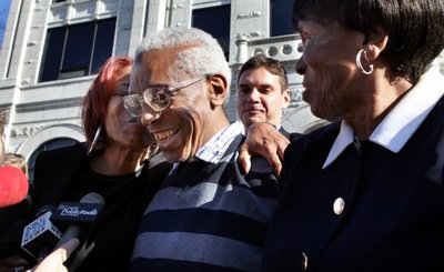 this picture shows how happy he is to get out of jail and finally be a