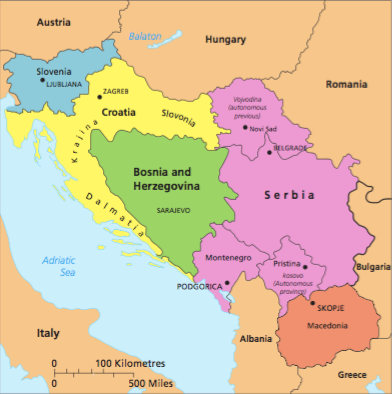 1945-1990: Yugoslavia, six federal republics including the two ...