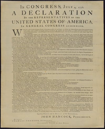 Declaration of Independence: 1776