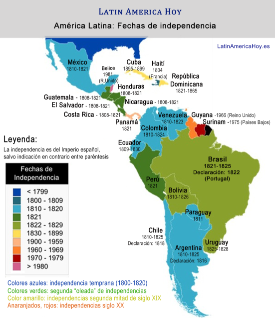 Latinamericahoyes20120727independencia America Latina