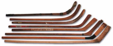 first curved hockey stick