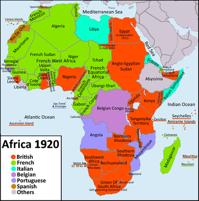 The same thing came out of the Treaty of Versailles for Africa in 1919 ...