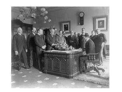 The signing of the Treaty of Paris in 1898.