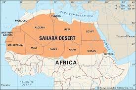 This is the Sahara desert. The Songhai Empire is located in West Africa ...