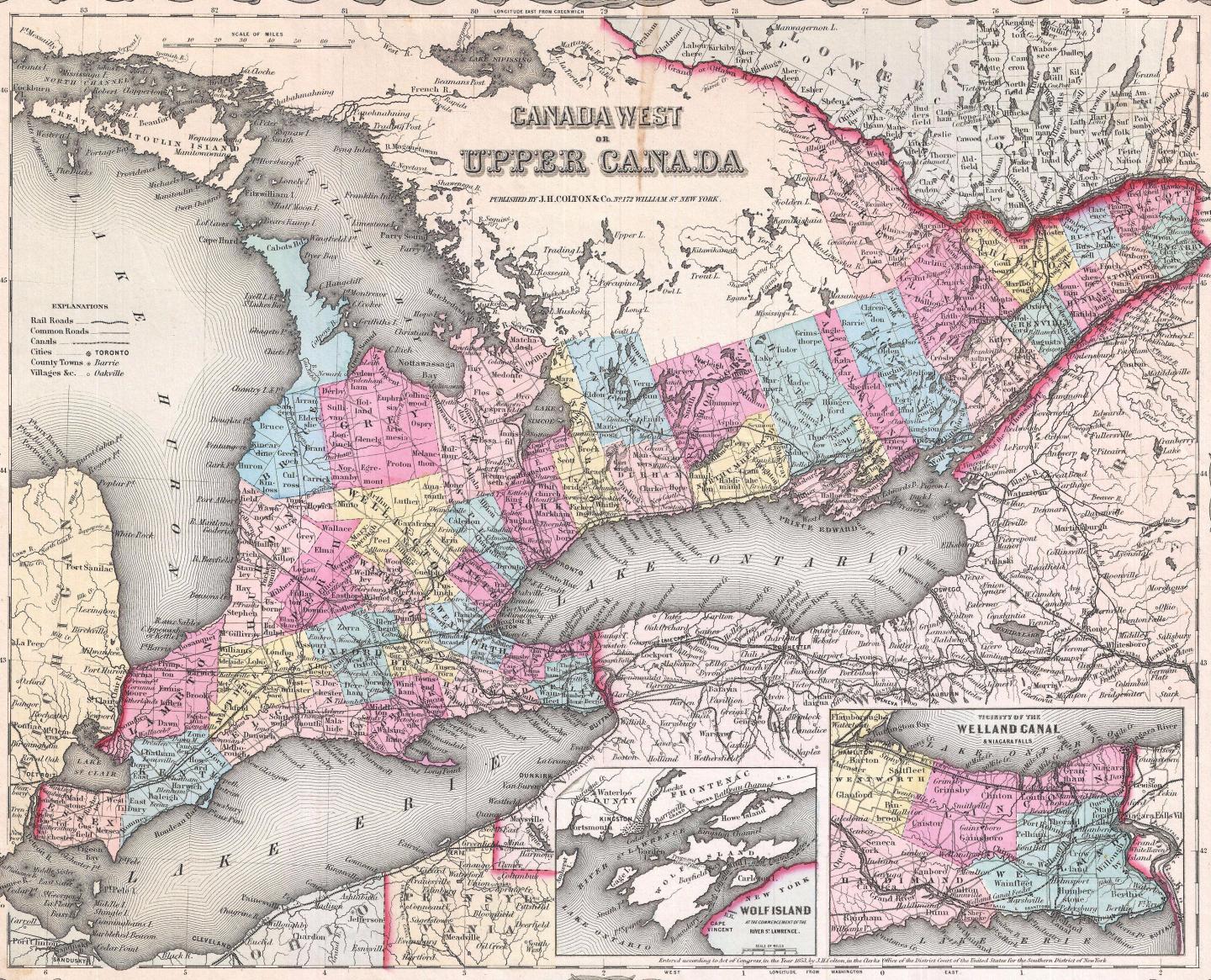 Colton Map Of Upper Canada Or Ontario 1855   6f5ae0393466e7114e5d2998ea75f6b4 