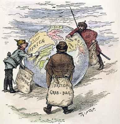 CARTOON: IMPERIALISM, 1885. - The World's Plunderers. Germany, England, and Russia grab what they can of Africa and Asia. American cartoon by Thomas Nast, 1885.. Fine Art. Britannica ImageQuest, Encyclopædia Britannica, 25 May 2016. 
quest.eb.com/search/140_1665360/1/140_1665360/cite. Accessed 9 Mar 2018.