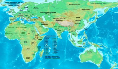 Map from 1300, no America yet cause it didn't exist yet.