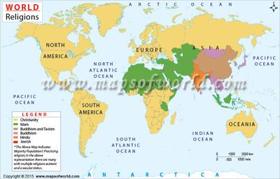 This map shows what religion the majority of each country follows ...