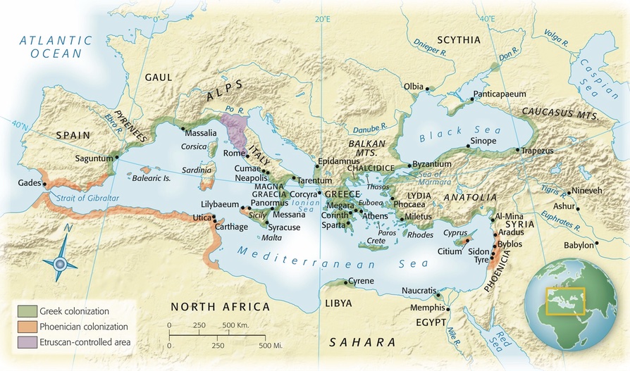 500 BCE- End of Phoenicia and the Mediterranean Period
