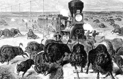 Last Chance or Bust, Wagon Train Confronted by Native Americans, Western  Frontier, 1870 - SuperStock