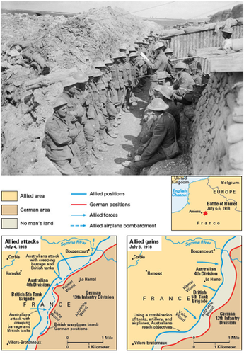 TOP PHOTO: The top photo shows Australian troops taking roll call in ...