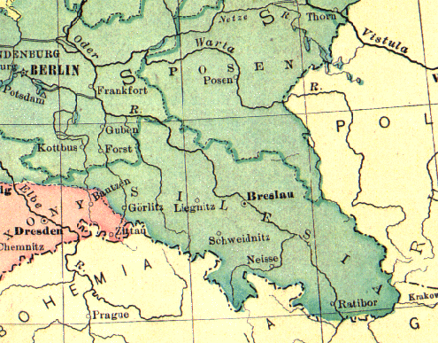 Карта силезии 1945 года