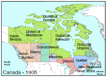 Alberta and Saskatchewan become the 8th and 9th provinces. They were ...