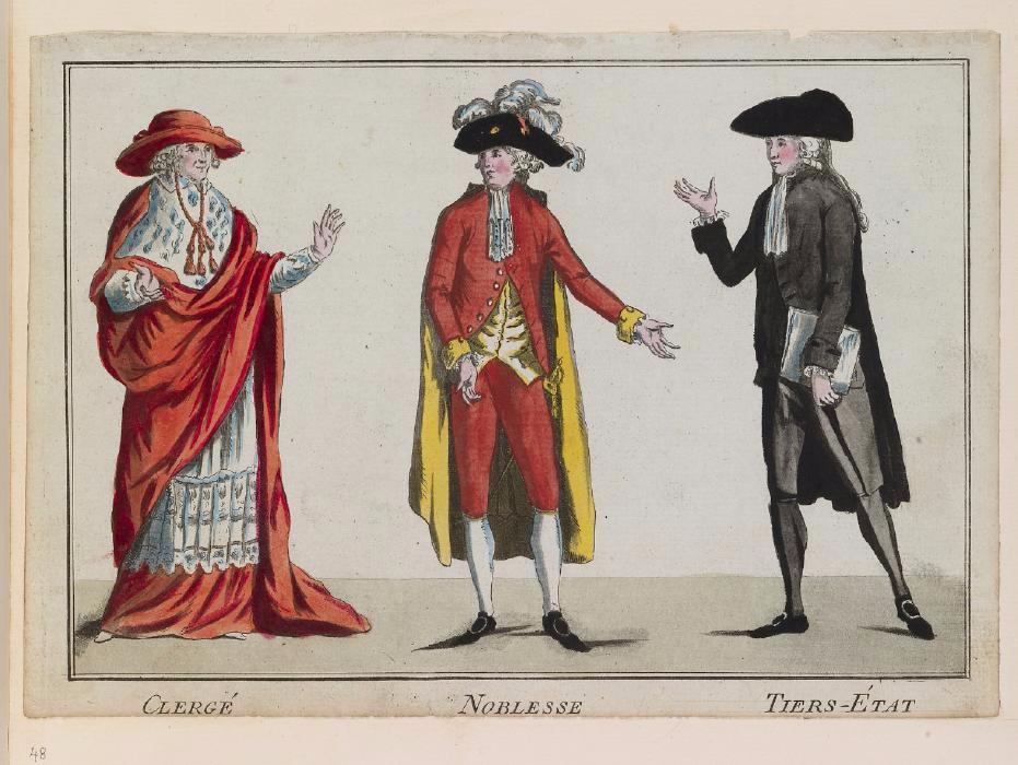 Members of each estate (clergy, nobility, peasants).