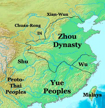 Map of the Zhou Dynasty