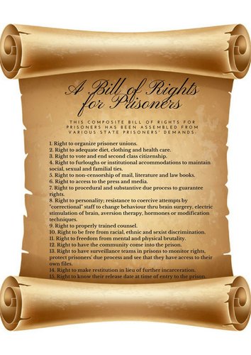 Prison Inmate Rights List http://libcom.org/blog/folsom-prison-strike-manifesto-bill-rights-1970 ...