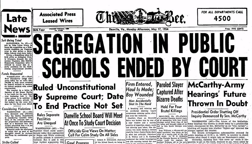 newspaper articles brown v board education