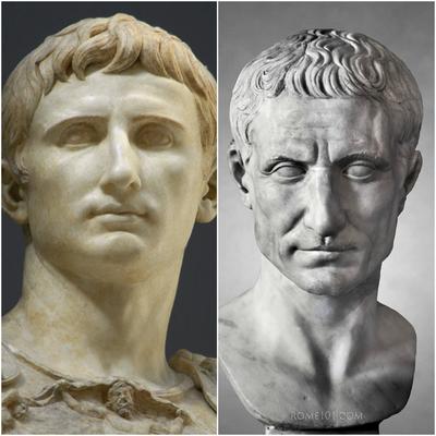 Julius Caesar (right) and Augustus Caesar (left)