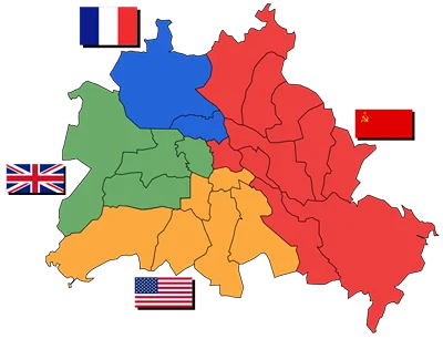 Division of Berlin - Feburary 1945. Berlin is split into 4 