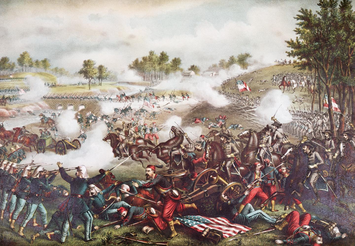 This image is showing the Union and the Confederates battling it out in ...