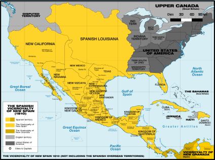 The Spanish Viceroyalty of New Spain in 1810