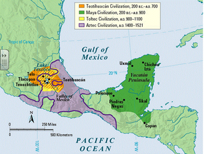 Map of Aztec Empire