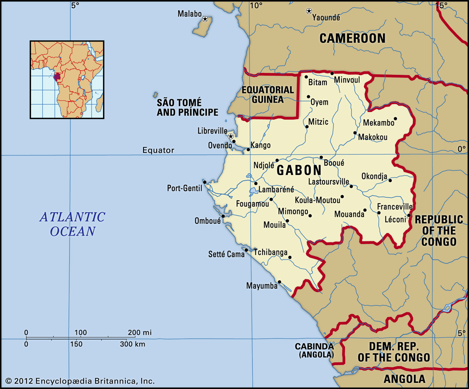 This Is Where Gabon Is Located   Gabon Map Boundaries Cities Locator  