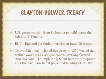 Clayton Bulwer Treaty (no panama control-