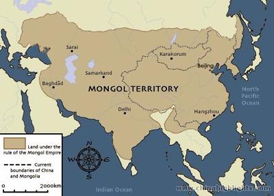 The above image shows the Mongol's territory