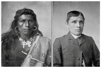 Tom Torlino—Navajo, “As he entered the school in 1882” and “As he