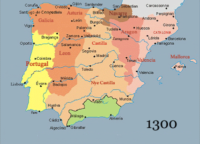 1300-Christians controlled the whole Iberian Peninsula except for Granada