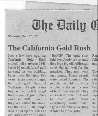 Gold Rush in the Newspaper.