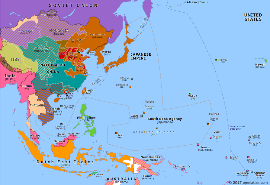 East Asia and the Pacific on the Eve of Pearl Harbor (December, 1941)