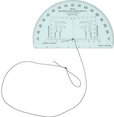 Dr. Piotrowski used elastic string connected to a protractor to ...