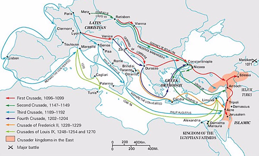 7 Major Crusaides Between 1095 1254 The Crusades Were A Series Of   Sultan And The Saint Film Map Of Locations Important To Crusades 3 