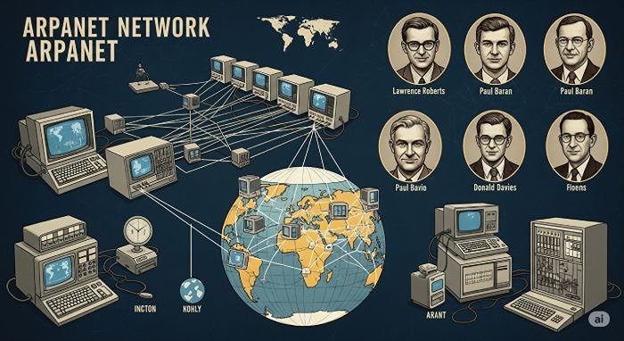 1969: ARPANET (precursora de Internet).